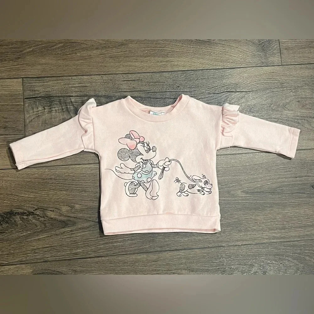 Light Pink Minnie‎ Mouse Sweater 12 M
